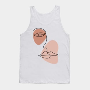 Abstract one line face Tank Top